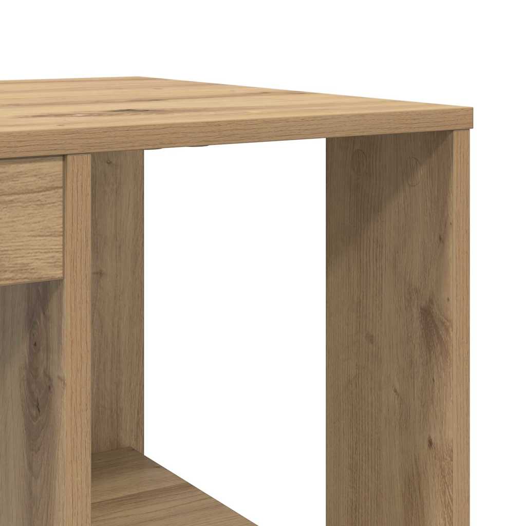 vidaXL Desk Artisan Oak Engineered Wood 130 x 50.5 x 75 cm