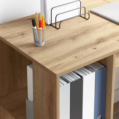 vidaXL Desk Artisan Oak Engineered Wood 130 x 50.5 x 75 cm