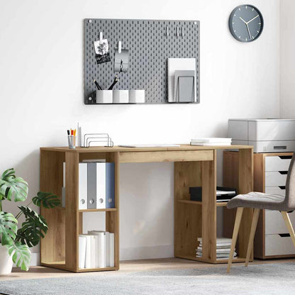 vidaXL Desk Artisan Oak Engineered Wood 130 x 50.5 x 75 cm