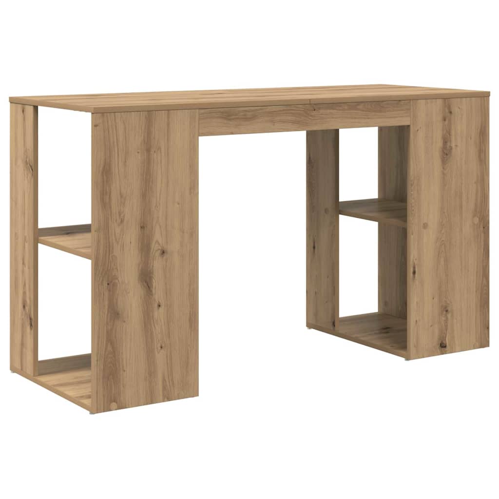 vidaXL Desk Artisan Oak Engineered Wood 130 x 50.5 x 75 cm