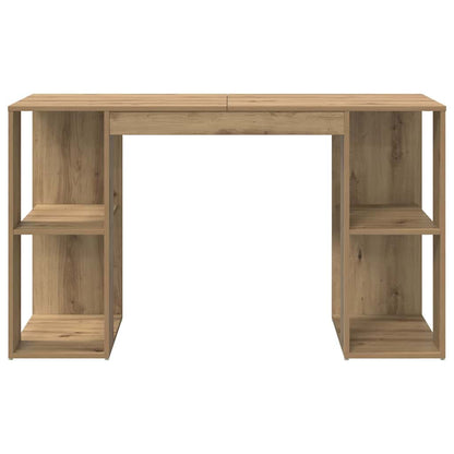 vidaXL Desk with Shelf Artisan Oak 130 x 50.5 x 75 cm Engineered Wood