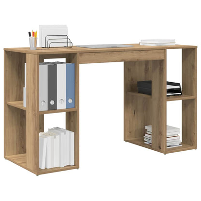 vidaXL Desk Artisan Oak Engineered Wood 130 x 50.5 x 75 cm