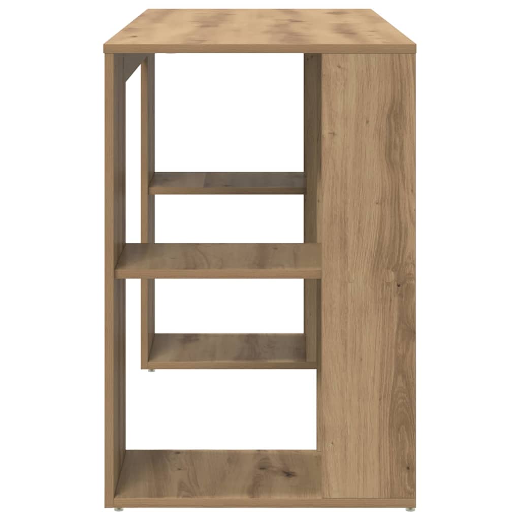 vidaXL Desk with Shelf Artisan Oak 130 x 50.5 x 75 cm Engineered Wood