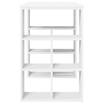 vidaXL Desk with Shelf White 90 x 50 x 75 cm Engineered Wood