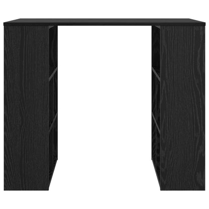 vidaXL Desk with Shelf Black Oak 90 x 50 x 75 cm Engineered Wood