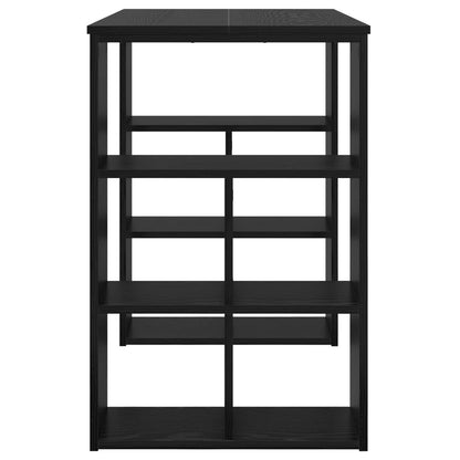 vidaXL Desk with Shelf Black Oak 90 x 50 x 75 cm Engineered Wood