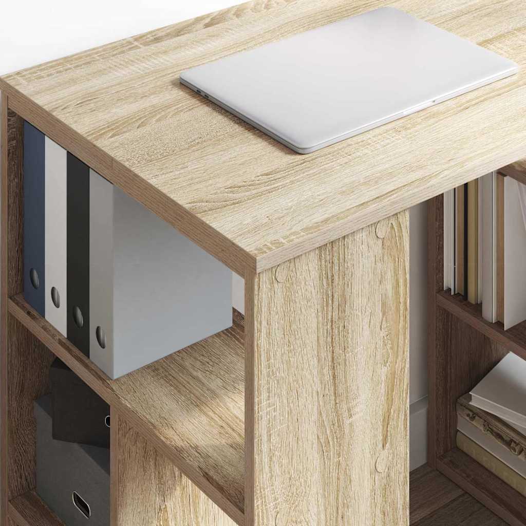 vidaXL Desk with Shelf Sonoma Oak 90 x 50 x 75 cm Engineered Wood