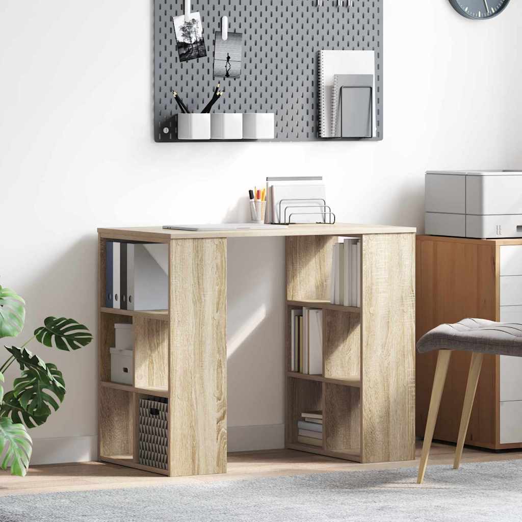 vidaXL Desk with Shelf Sonoma Oak 90 x 50 x 75 cm Engineered Wood