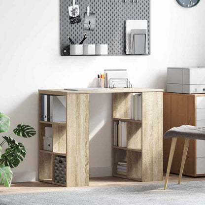 vidaXL Desk with Shelf Sonoma Oak 90 x 50 x 75 cm Engineered Wood