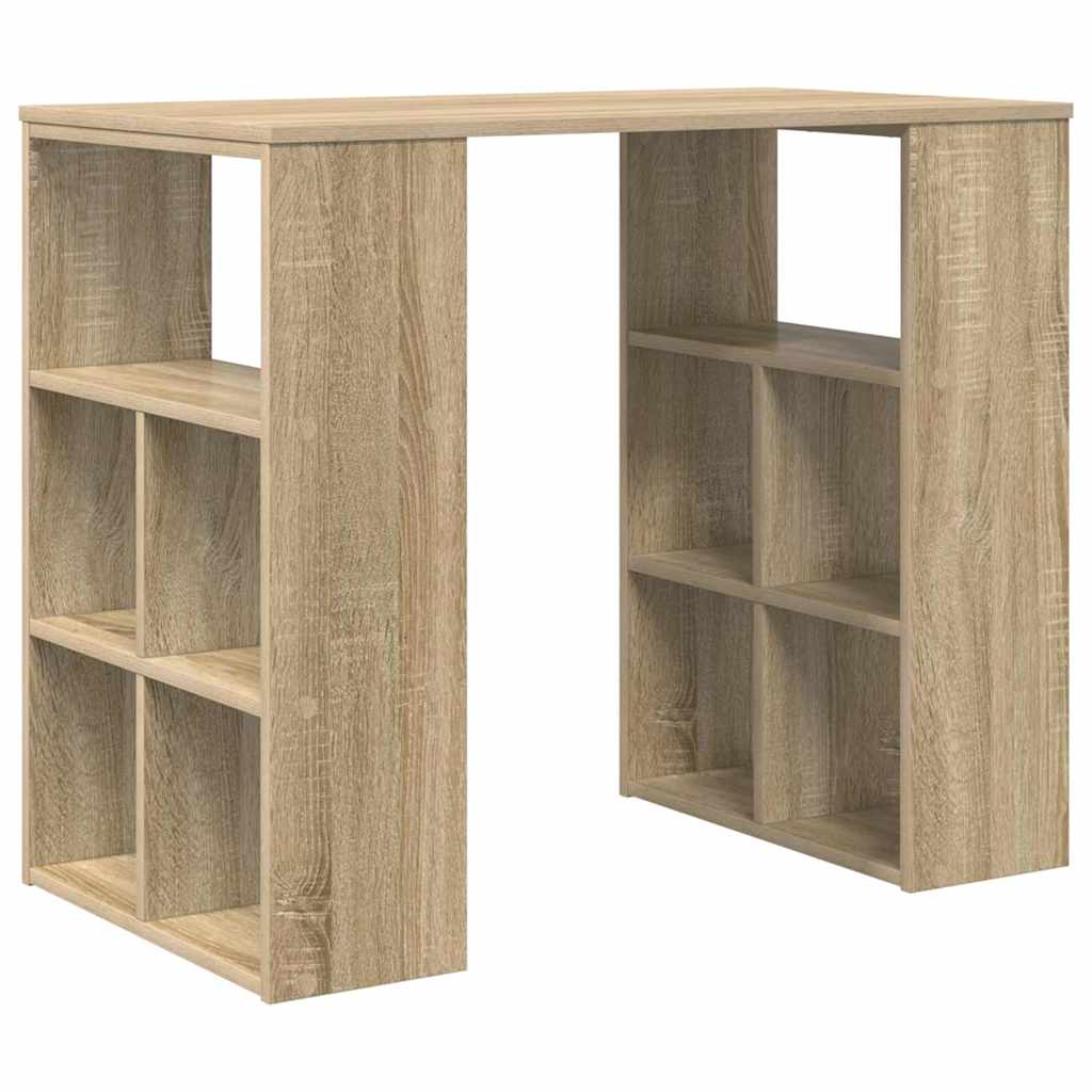 vidaXL Desk with Shelf Sonoma Oak 90 x 50 x 75 cm Engineered Wood