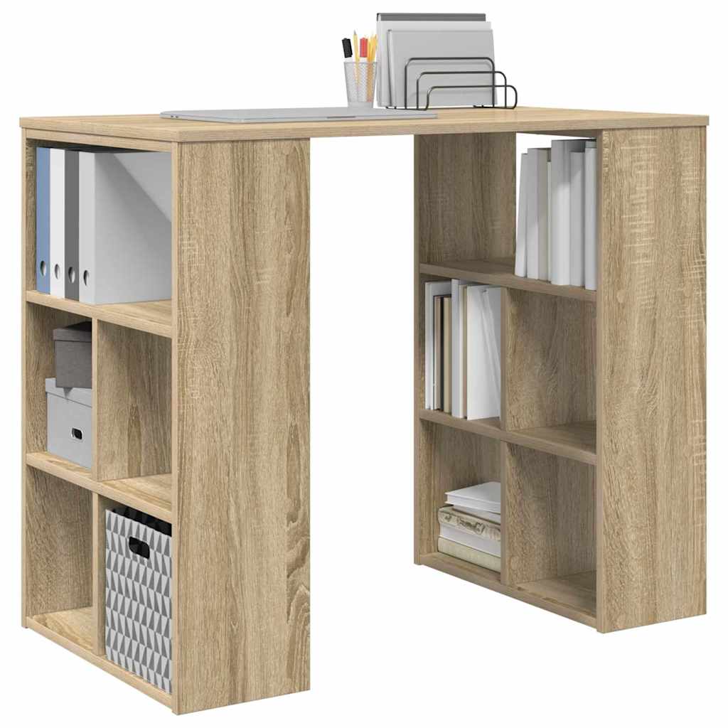 vidaXL Desk with Shelf Sonoma Oak 90 x 50 x 75 cm Engineered Wood
