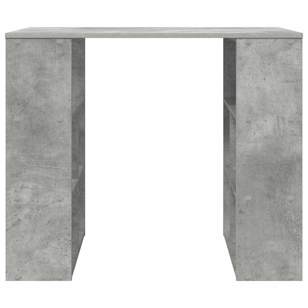 vidaXL Desk with Shelf Concrete Grey 90 x 50 x 75 cm Engineered Wood