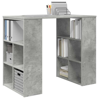 vidaXL Desk with Shelf Concrete Grey 90 x 50 x 75 cm Engineered Wood