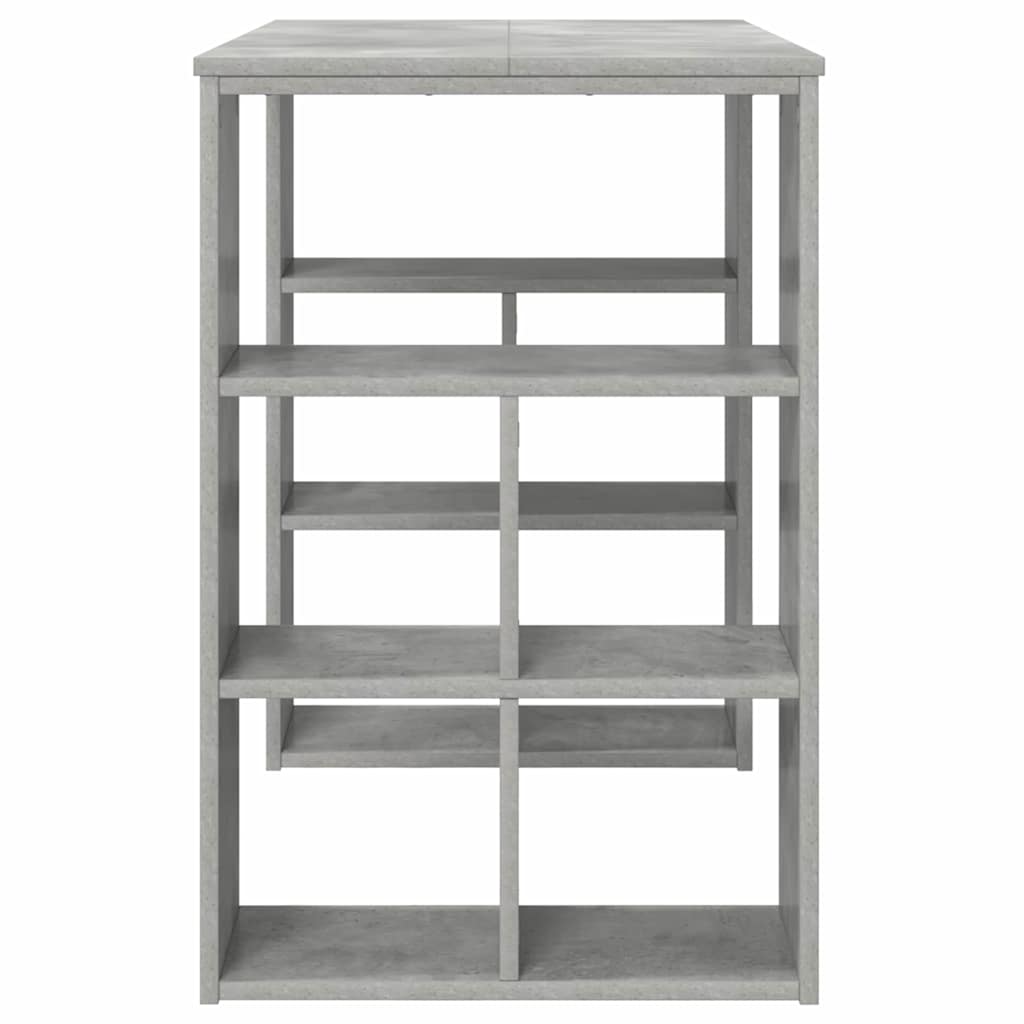 vidaXL Desk with Shelf Concrete Grey 90 x 50 x 75 cm Engineered Wood