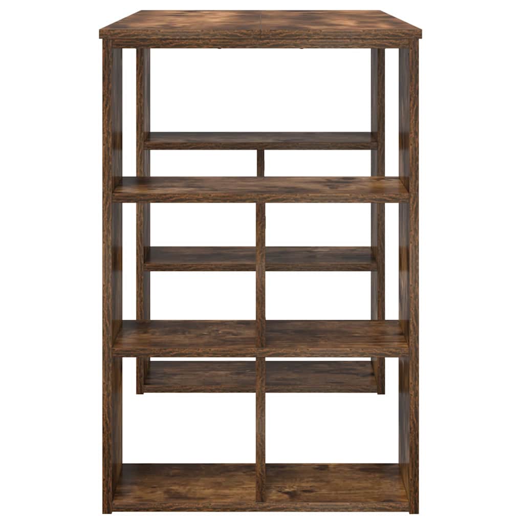 vidaXL Desk with Shelf Smoked Oak 90 x 50 x 75 cm Engineered Wood