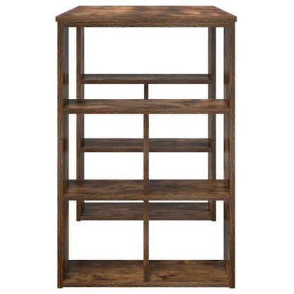 vidaXL Desk with Shelf Smoked Oak 90 x 50 x 75 cm Engineered Wood