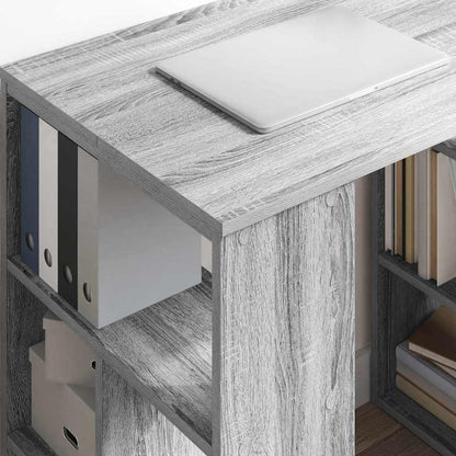 vidaXL Desk with Shelf Grey Sonoma 90 x 50 x 75 cm Engineered Wood