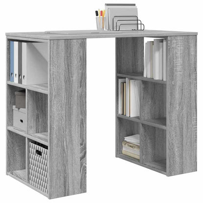 vidaXL Desk with Shelf Grey Sonoma 90 x 50 x 75 cm Engineered Wood