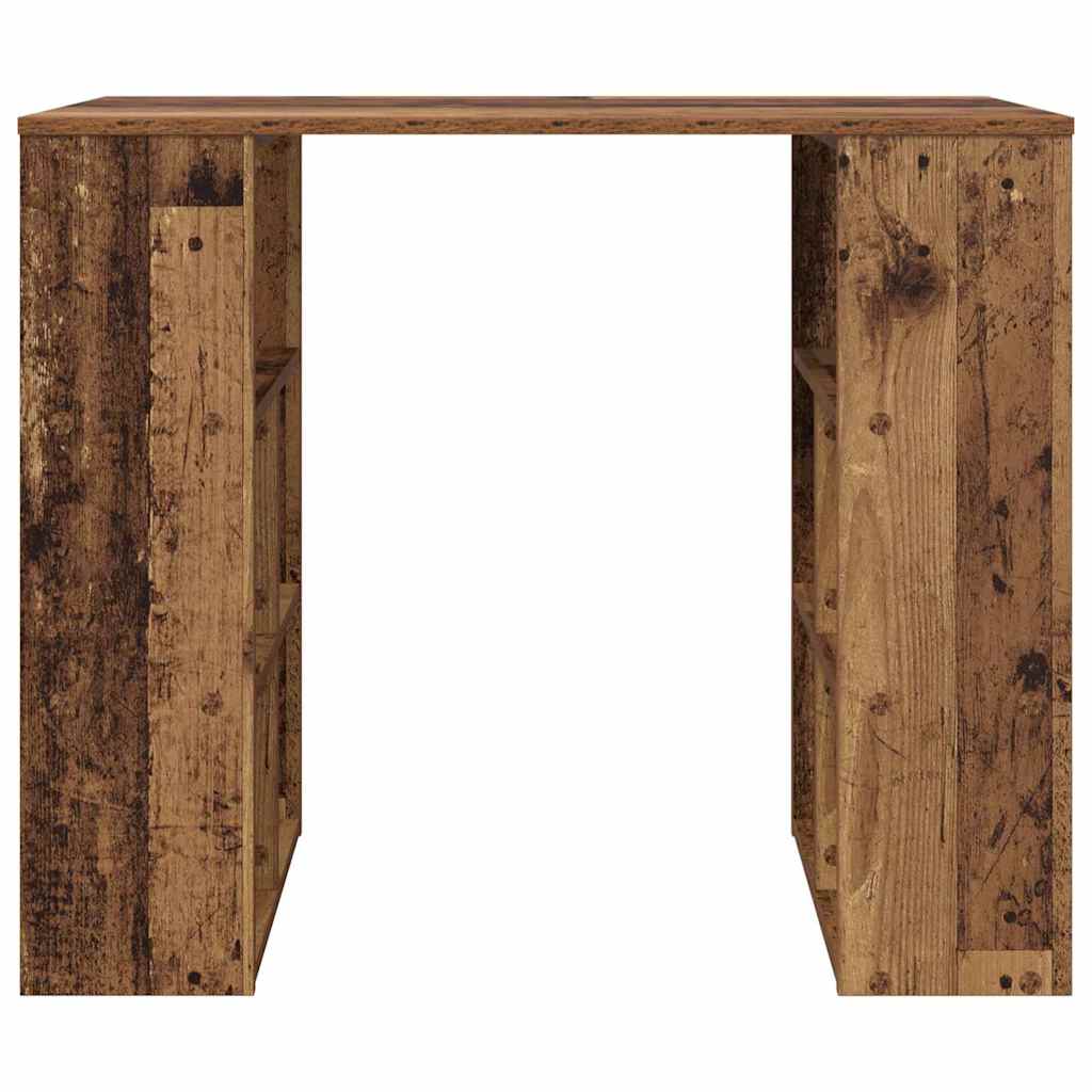 vidaXL Desk with Shelf Old Wood 90 x 50 x 75 cm Engineered Wood