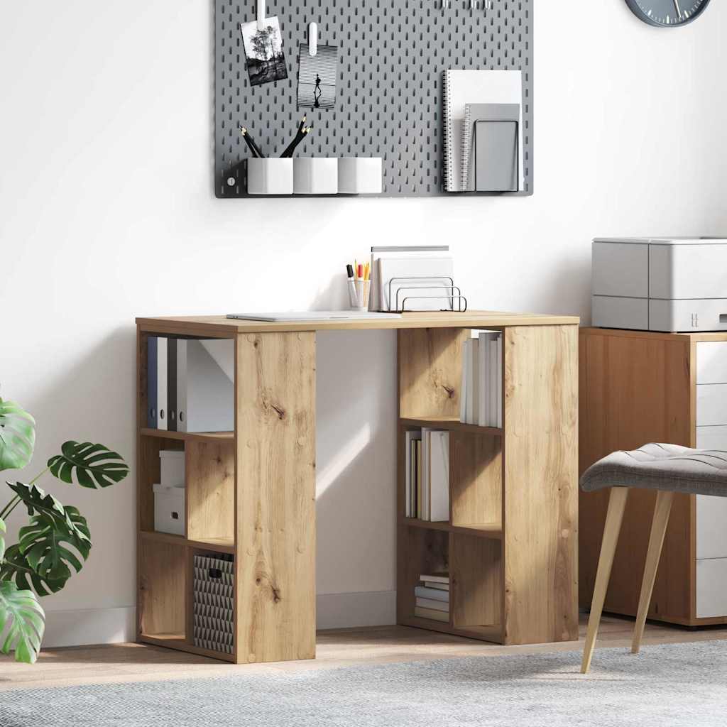 vidaXL Desk Artisan Oak Engineered Wood 90 x 50 x 75 cm