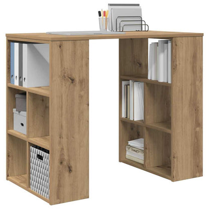 vidaXL Desk with Shelf Artisan Oak 90 x 50 x 75 cm Engineered Wood