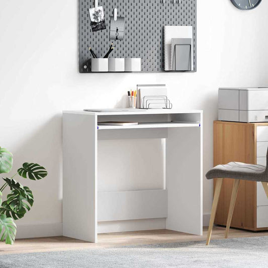 vidaXL Desk White Engineered Wood 77.5 x 43 x 79 cm