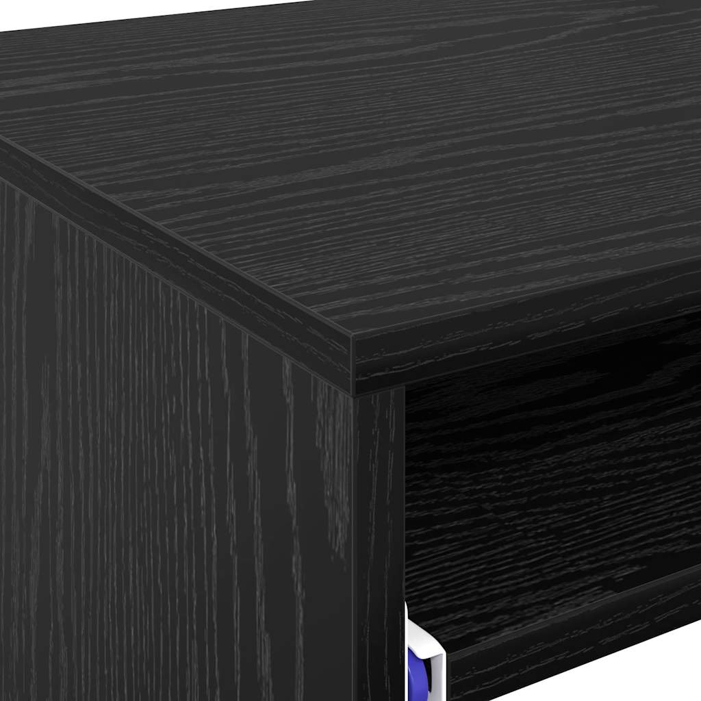 vidaXL Desk with Drawer Black Oak 77.5 x 43 x 79 cm Engineered Wood