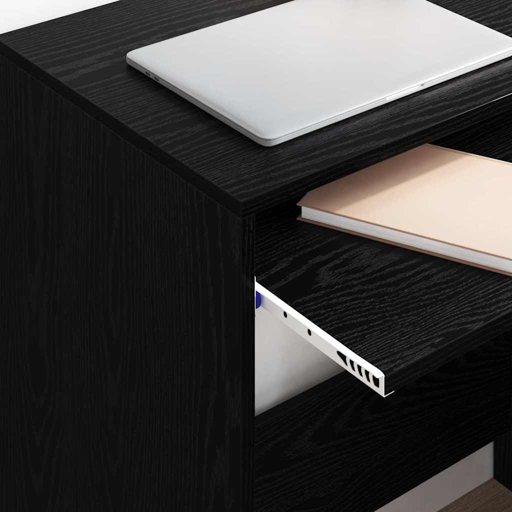 vidaXL Desk with Drawer Black Oak 77.5 x 43 x 79 cm Engineered Wood