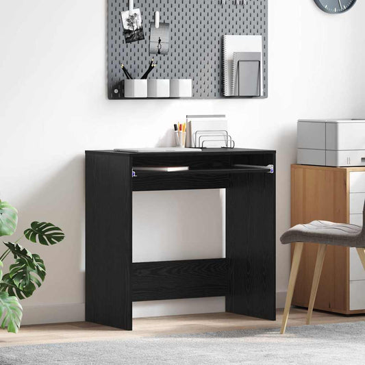 vidaXL Desk Black Oak Engineered Wood 77.5 x 43 x 79 cm