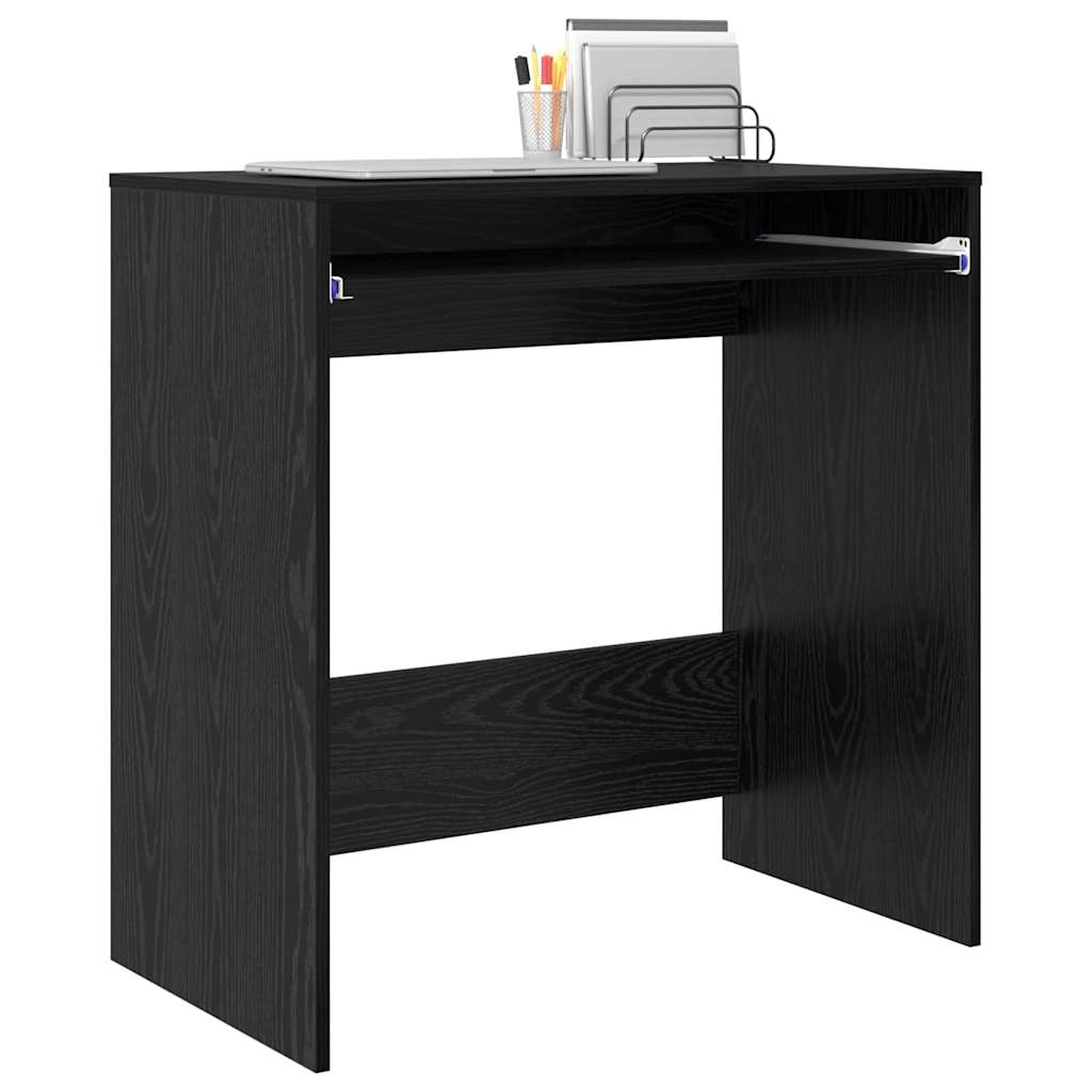 vidaXL Desk Black Oak Engineered Wood 77.5 x 43 x 79 cm