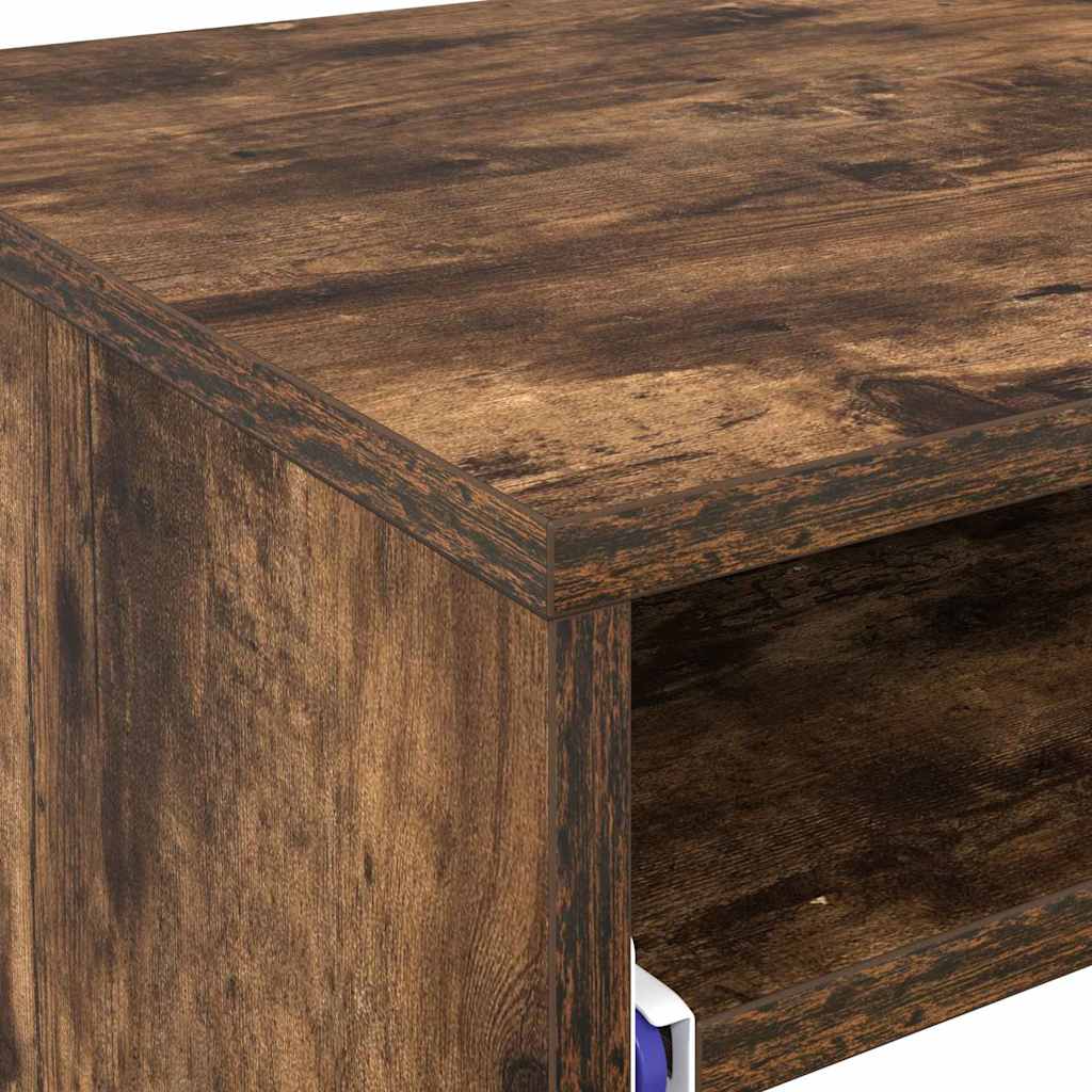 vidaXL Desk with Drawer Smoked Oak 77.5 x 43 x 79 cm Engineered Wood