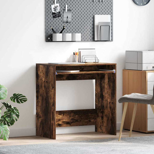 vidaXL Desk Smoked Oak Engineered Wood 77.5 x 43 x 79 cm