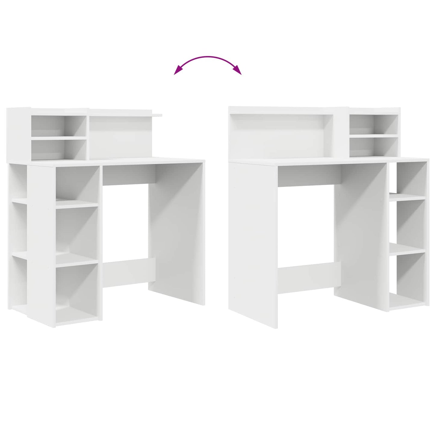 vidaXL Desk with Shelf White 90 x 48 x 101.5 cm Engineered Wood