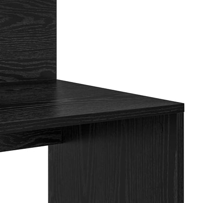 vidaXL Desk with Shelf Black Oak 90 x 48 x 101.5 cm Engineered Wood