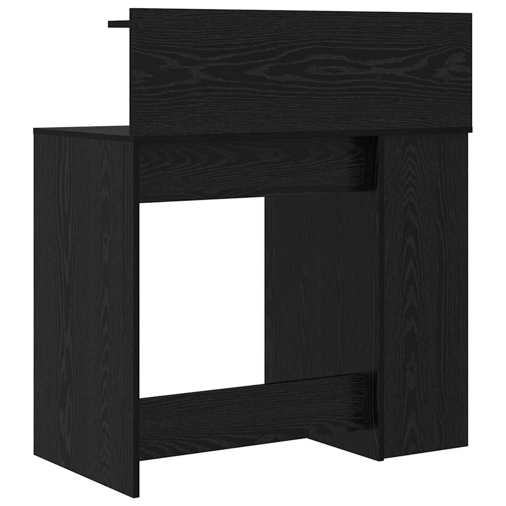 vidaXL Desk with Shelf Black Oak 90 x 48 x 101.5 cm Engineered Wood