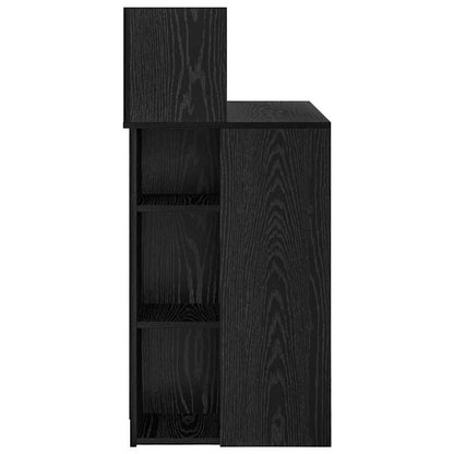 vidaXL Desk with Shelf Black Oak 90 x 48 x 101.5 cm Engineered Wood