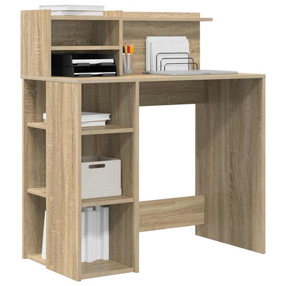 vidaXL Desk with Shelf Sonoma Oak 90 x 48 x 101.5 cm Engineered Wood