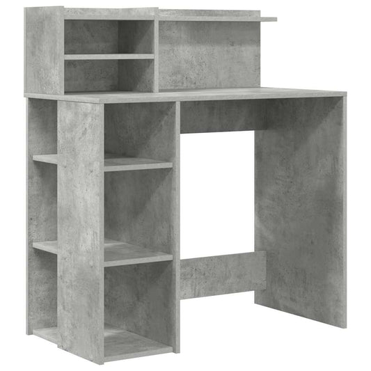 vidaXL Desk Concrete Grey 90 x 48 x 101.5 cm Engineered Wood
