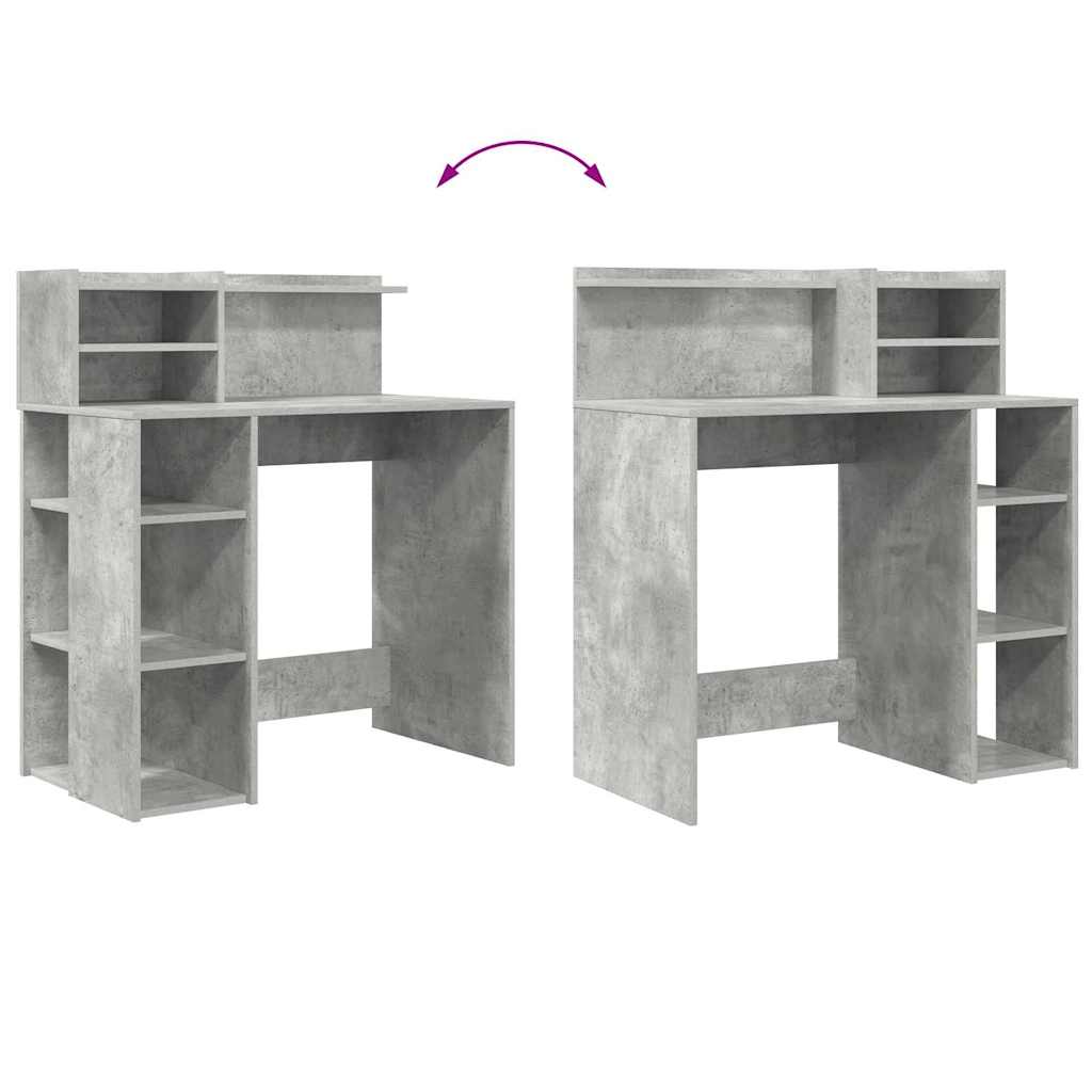 vidaXL Desk Concrete Grey 90 x 48 x 101.5 cm Engineered Wood