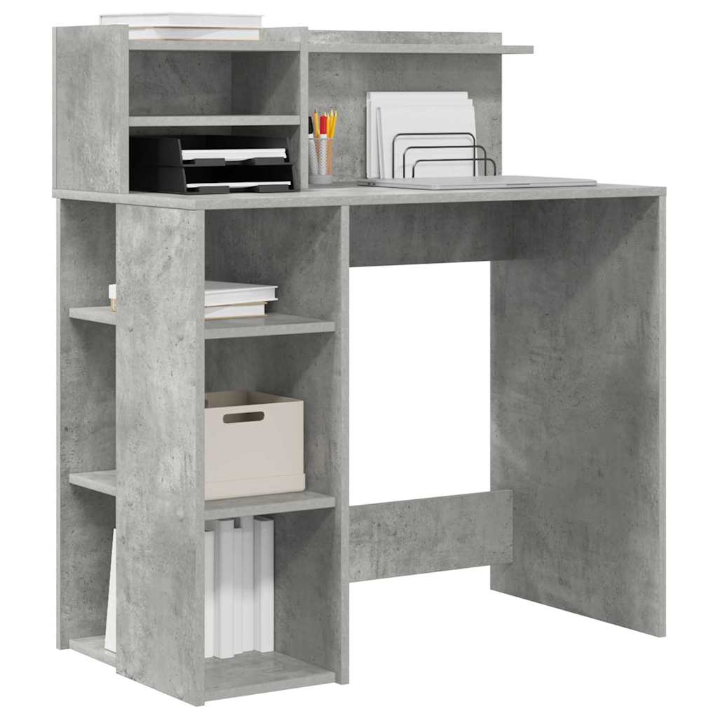 vidaXL Desk Concrete Grey 90 x 48 x 101.5 cm Engineered Wood