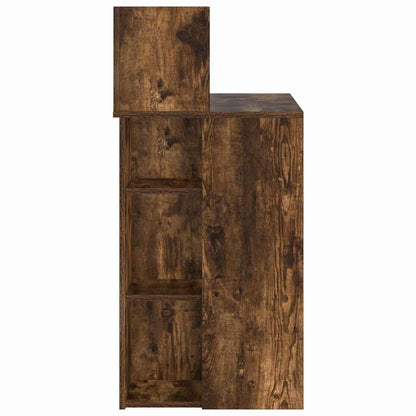 vidaXL Desk with Shelf Smoked Oak 90 x 48 x 101.5 cm Engineered Wood