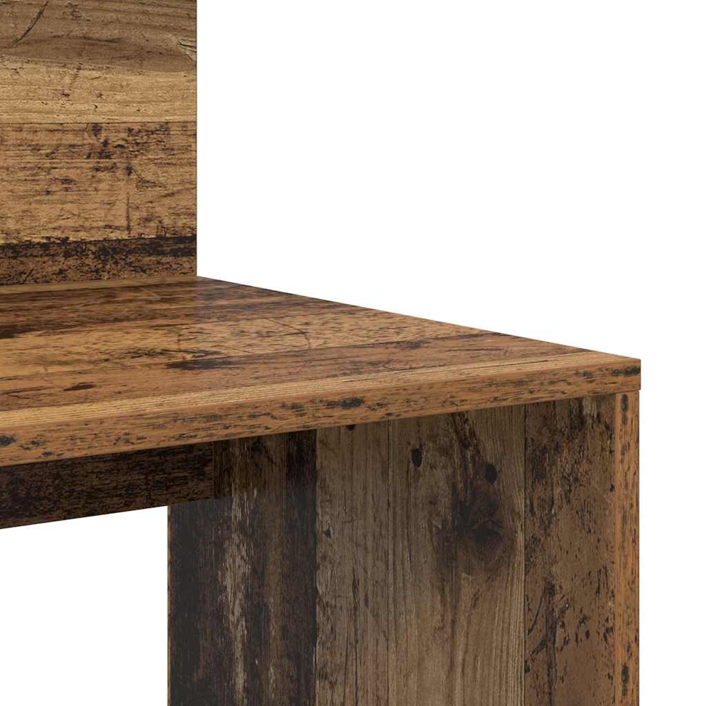 vidaXL Desk with Shelf Old Wood 90 x 48 x 101.5 cm Engineered Wood