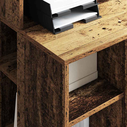 vidaXL Desk with Shelf Old Wood 90 x 48 x 101.5 cm Engineered Wood