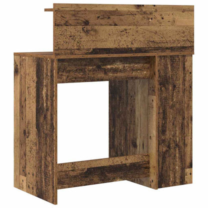 vidaXL Desk with Shelf Old Wood 90 x 48 x 101.5 cm Engineered Wood