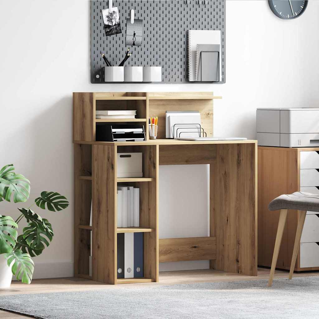 vidaXL Desk Artisan Oak Engineered Wood 90 x 48 x 101.5 cm