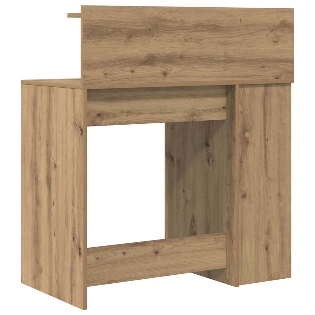 vidaXL Desk with Shelf Artisan Oak 90 x 48 x 101.5 cm Engineered Wood