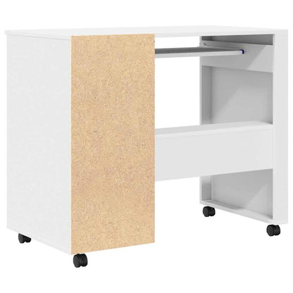 vidaXL Desk with Wheels White Engineered Wood 91 x 50 x 77 cm