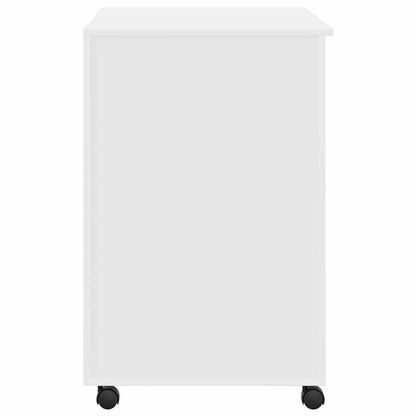 vidaXL Desk with Wheels White Engineered Wood 91 x 50 x 77 cm