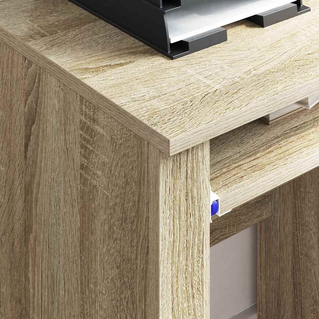 vidaXL Desk with Wheels Sonoma Oak Engineered Wood 91 x 50 x 77 cm