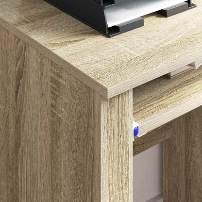 vidaXL Desk with Wheels Sonoma Oak Engineered Wood 91 x 50 x 77 cm
